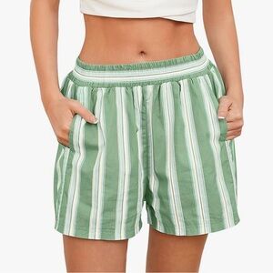Green boxer style shorts